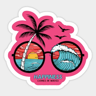 Beach waves happiness Sticker